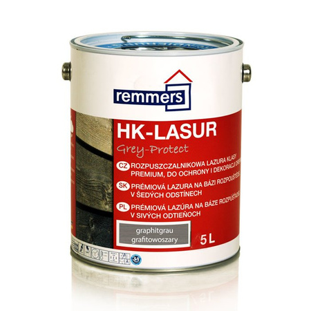 Outlet Remmers HK-Lasur Grey-Protect 5 L Holzlasur Holzschutz - Graphitgrau