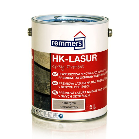 OUTLET Remmers HK-Lasur Grey-Protect Holzlasur Holzschutz 5 L - Silbergrau