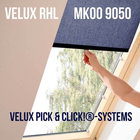 VELUX RHL PK00 9050 Sichtschutzrollo Rollo mit Haltekrallen für Dachfenster GGU GPU GTU GHU PK04 PK06 PK08 PK10 P04 P06 P08 P10 Dunkelblau