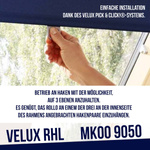 VELUX RHL PK00 9050 Sichtschutzrollo Rollo mit Haltekrallen für Dachfenster GGU GPU GTU GHU PK04 PK06 PK08 PK10 P04 P06 P08 P10 Dunkelblau