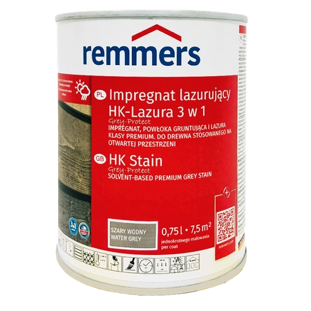 Remmers HK-Lasur Grey Protect 0,75 L Wassergrau – 3in1 Holzschutzmittel