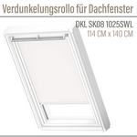 VELUX DKL SK08 1025SWL Verdunkelungsrollo 114x140 Silberne Seitenschienen Weiß