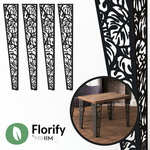 Florify 4 Beinen für Kommode, Schrank, kleinen Tisch, 72 cm Möbelfüße mit Monstera Deliciosa Pflanzenmuster Serie von Mihimo Design