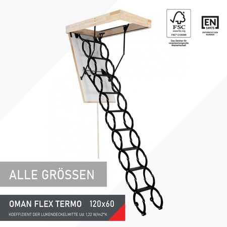 OMAN FLEX TERMO Bodentreppe mit einer Dichtung Scherenleiter robust 120 x 60