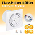 Lüfter SILENCE WZ100 AWENTA  Ø100 ABS WEISS Abluftventilator Leise Ventilator