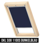 VELUX DKL S08 1100S Verdunkelungsrollo 114x140 Silberne Seitenschiene Dunkelblau