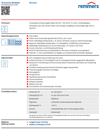 Remmers Aidol HK Lasur 5 L Holzlasur Holzschutz - Nussbaum