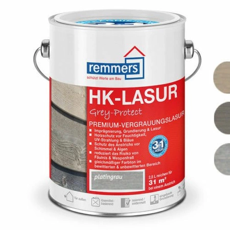 Remmers HK-Lasur Grey-Protect 5 L Holzlasur Holzschutz -Wassergrau