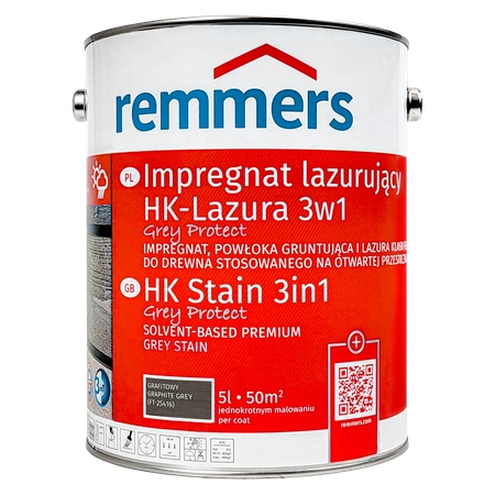 Remmers HK-Lasur Grey Protect 5 L Graphitgrau – 3in1 Holzschutzmittel