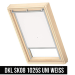 VELUX DKL SK08 1025S Verdunkelungsrollo 114x140 Silberne Seitenschienen Weiß