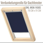 VELUX Verdunkelungsrollo DKL M06 1100S  78x118 Silberne Seitenschienen-Blau