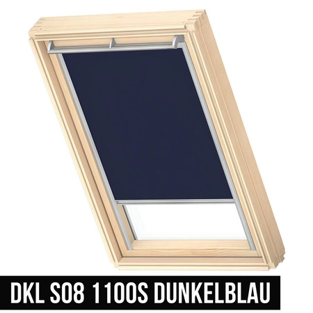 VELUX DKL S08 1100S Verdunkelungsrollo 114x140 Silberne Seitenschiene Dunkelblau