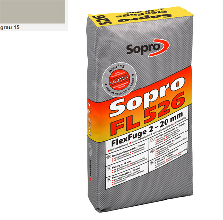 SOPRO FL 526 FlexFuge Flexibler Fugen Fugenmörtel 25 KG Grau 15