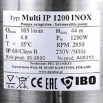 OUTLET IBO Multi IP 1200 INOX Tauchpumpe 230V Wasserpumpe Tauchdruckpumpe