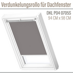 OUTLET VELUX DKL P04 0705S Verdunkelungsrollo 94x98 Silberne Seitenschienen Grau