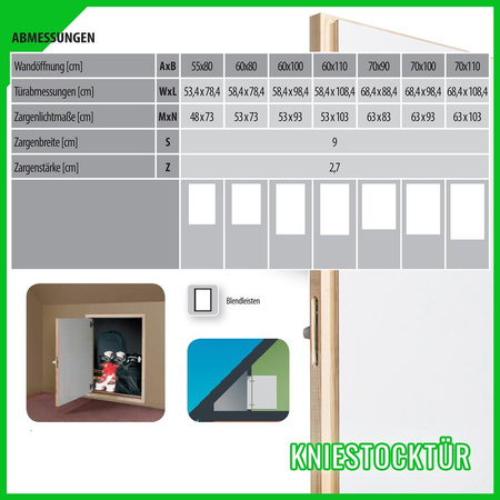 FAKRO Kniestocktür DWK 55/60/70 x 80/90/10/110 Drempeltür mit Wärmedämmung 