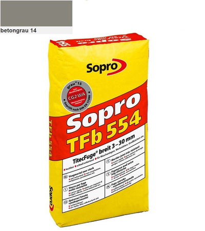 SOPRO TFb TitecFuge Breit 3-30 mm Hochfest Fugenmörtel Mörtel 25 KG Betongrau 14