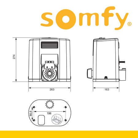 Somfy Elixo 500 3S iO EE Pack Torantrieb Schiebetore Per Funk HOFTORANTRIEB