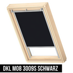 VELUX DKL M08 3009S Verdunkelungsrollo 78x140 Silberne Seitenschienen Schwarz