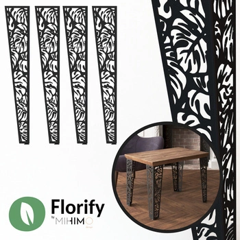 Florify 4 Beinen für Kommode, Schrank, kleinen Tisch, 72 cm Möbelfüße mit Monstera Deliciosa Pflanzenmuster Serie von Mihimo Design