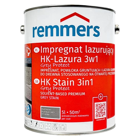 Remmers HK-Lasur Grey-Protect Holzlasur Holzschutz - Platingrau 5 L