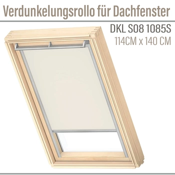 VELUX DKL S08 1085S Hellbeige Verdunkelungsrollo für Dachfenster114x140 cm