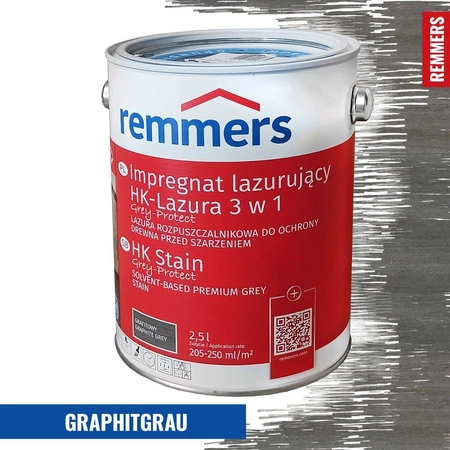 Remmers HK-Lasur Grey Protect 2,5 L Graphitgrau – 3in1 Holzschutzmittel