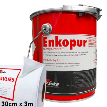 Enke Enkopur Flüssigkunststoff Flüssigharz für Dachflächen 4kg+Polyflexvlies 3m