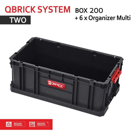 Werkzeugkoffer SET Qbrick System TWO Box 200 + 6 x Organizer Multi Werkzeugkiste